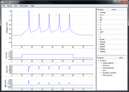 Screenshot of SimCC simulation